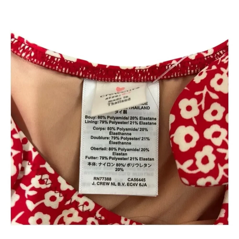 Crewcuts Red Flower Crop Bikini Top Girls Size 6